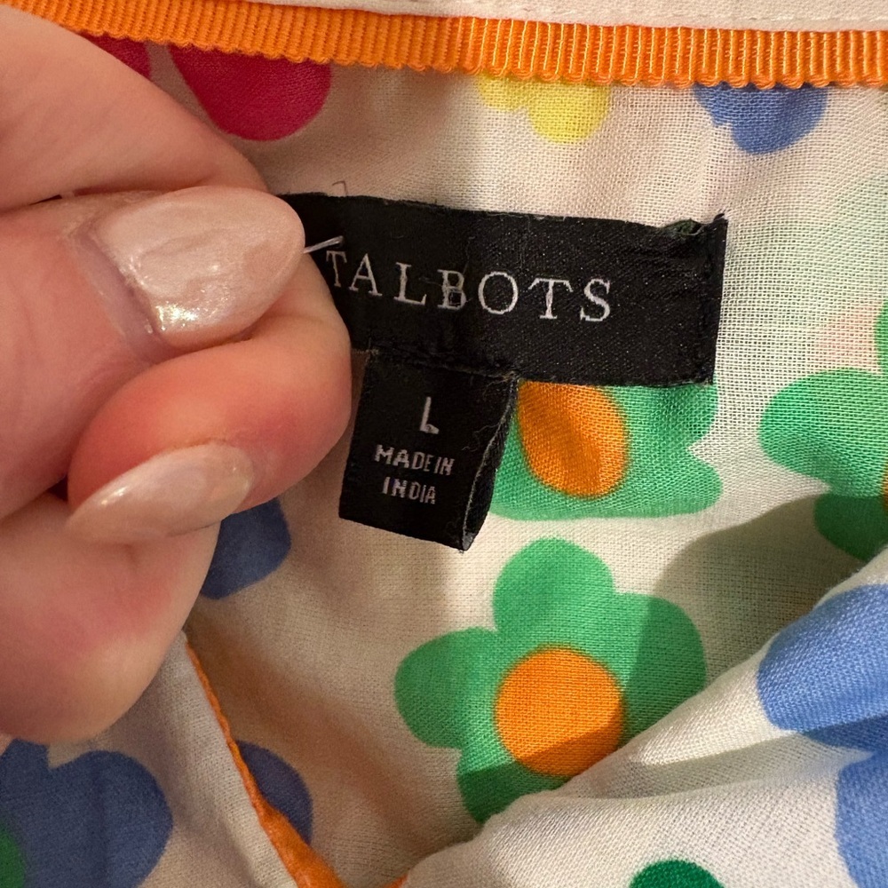Talbots Floral Patchwork Button-Down Shirt – Brig… - image 3